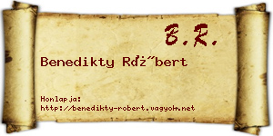 Benedikty Róbert névjegykártya